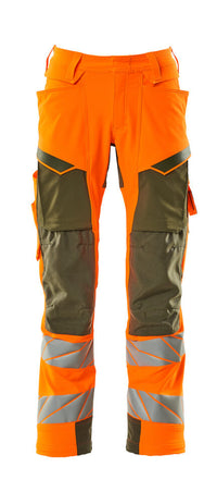 MASCOT® Hose mit Knietaschen 19079-511 Hi-vis Orange/Moosgrün
