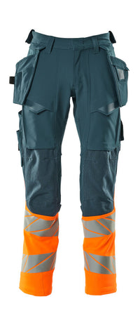 MASCOT® Hose mit Hängetaschen 19131-711 Dunkelpetroleum/Hi-vis Orange