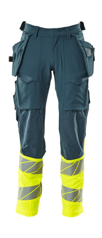 MASCOT® Hose mit Hängetaschen 19131-711 Dunkelpetroleum/Hi-vis Gelb