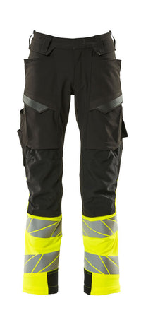 MASCOT® Hose mit Knietaschen 19179-511 Schwarz/Hi-vis Gelb