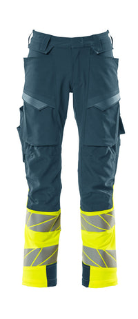 MASCOT® Hose mit Knietaschen 19179-511 Dunkelpetroleum/Hi-vis Gelb