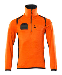 MASCOT® Fleecejacke mit kurzem Reißverschluss 19303-316 Hi-vis Orange/Schwarzblau