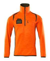 MASCOT® Fleecejacke mit kurzem Reißverschluss 19303-316 Hi-vis Orange/Moosgrün