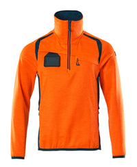MASCOT® Fleecejacke mit kurzem Reißverschluss 19303-316 Hi-vis Orange/Dunkelpetroleum