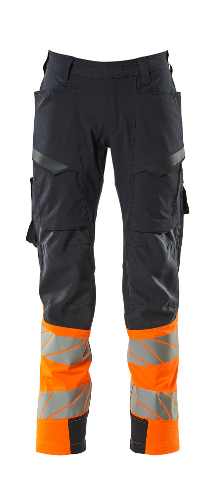 MASCOT® Hose mit Schenkeltaschen 19379-510 Schwarzblau/Hi-vis Orange
