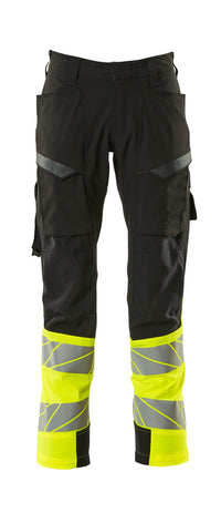MASCOT® Hose mit Schenkeltaschen 19379-510 Schwarz/Hi-vis Gelb