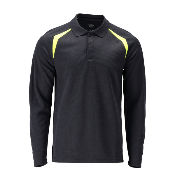 MASCOT® Polo-Shirt, Langarm 21583-327 Schwarzblau/Hi-vis Gelb