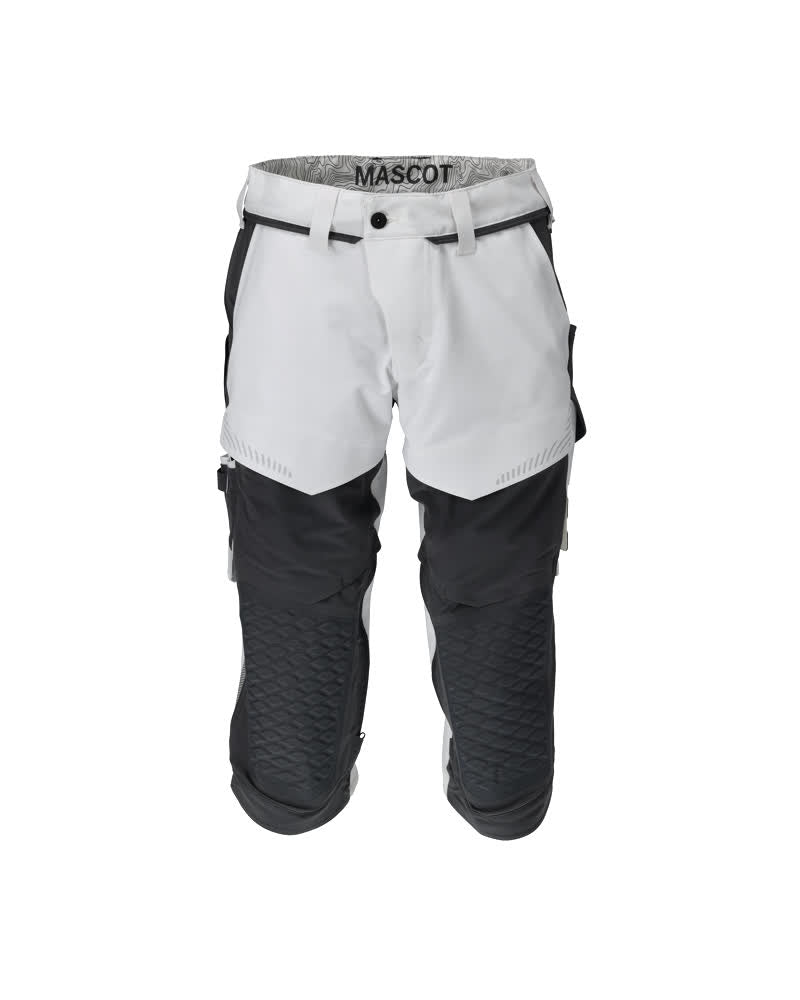MASCOT® Dreiviertel-Hose mit Knietaschen 22249-605 Weiß/Anthrazitgrau