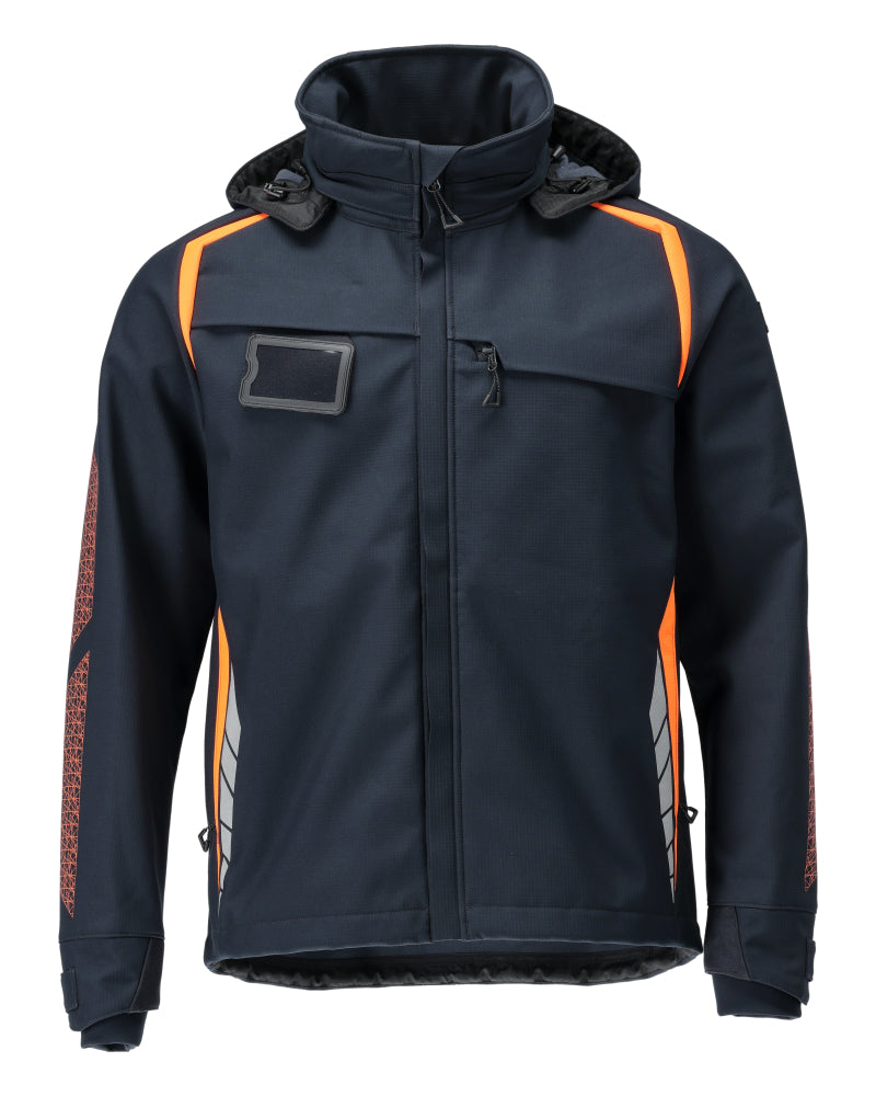 MASCOT® Softshelljacke mit Kapuze 23002-246 Schwarzblau/Hi-vis Orange