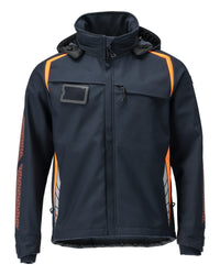 MASCOT® Softshelljacke mit Kapuze 23002-246 Schwarzblau/Hi-vis Orange