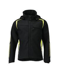 MASCOT® Softshelljacke mit Kapuze 23002-246 Schwarz/Hi-vis Gelb