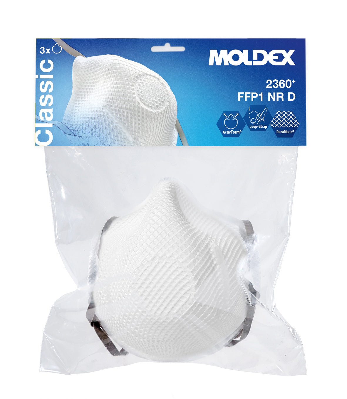 Moldex Atemschutzmaske FFP1 NR D, Klassiker in Blisterverpackung (3 Stück)