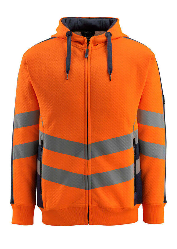 MASCOT® Corby Kapuzenpullover mit Reißverschluss 50138-932 Hi-vis Orange/Schwarzblau
