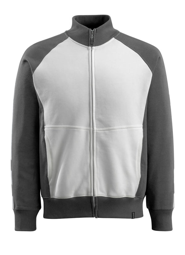 MASCOT® Amberg Sweatshirt mit Reißverschluss 50565-963 Weiß/Dunkelanthrazit