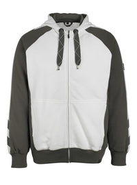 MASCOT® Wiesbaden Kapuzenpullover mit Reißverschluss 50566-963 Weiß/Dunkelanthrazit