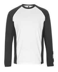 MASCOT® Bielefeld Langarmshirt 50568-959 Weiß/Dunkelanthrazit