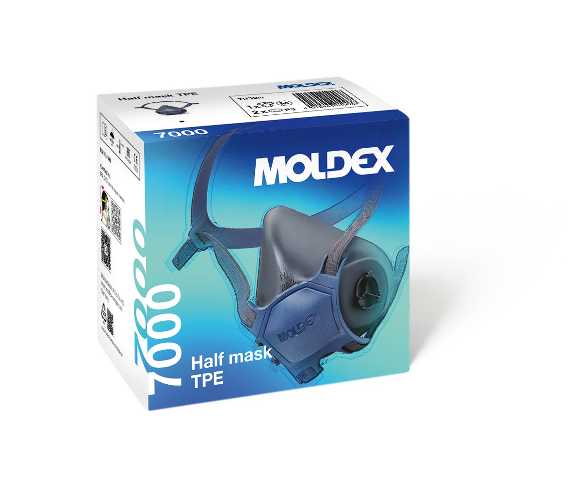 Moldex Mehrweg Halbmaske Größe M mit Partikelfilter P3, Serie 7000, EasyLock®