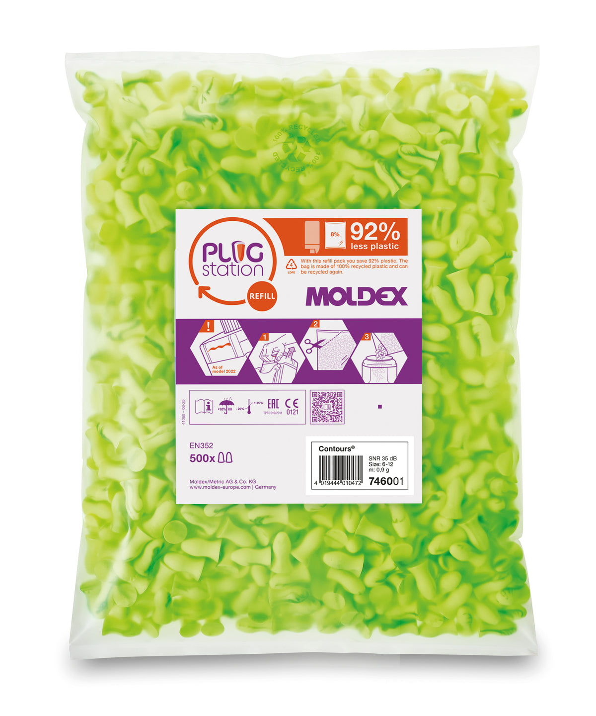 Moldex Gehörschutzstöpsel -Contours PS 500 Paar - Nachfüllpackung