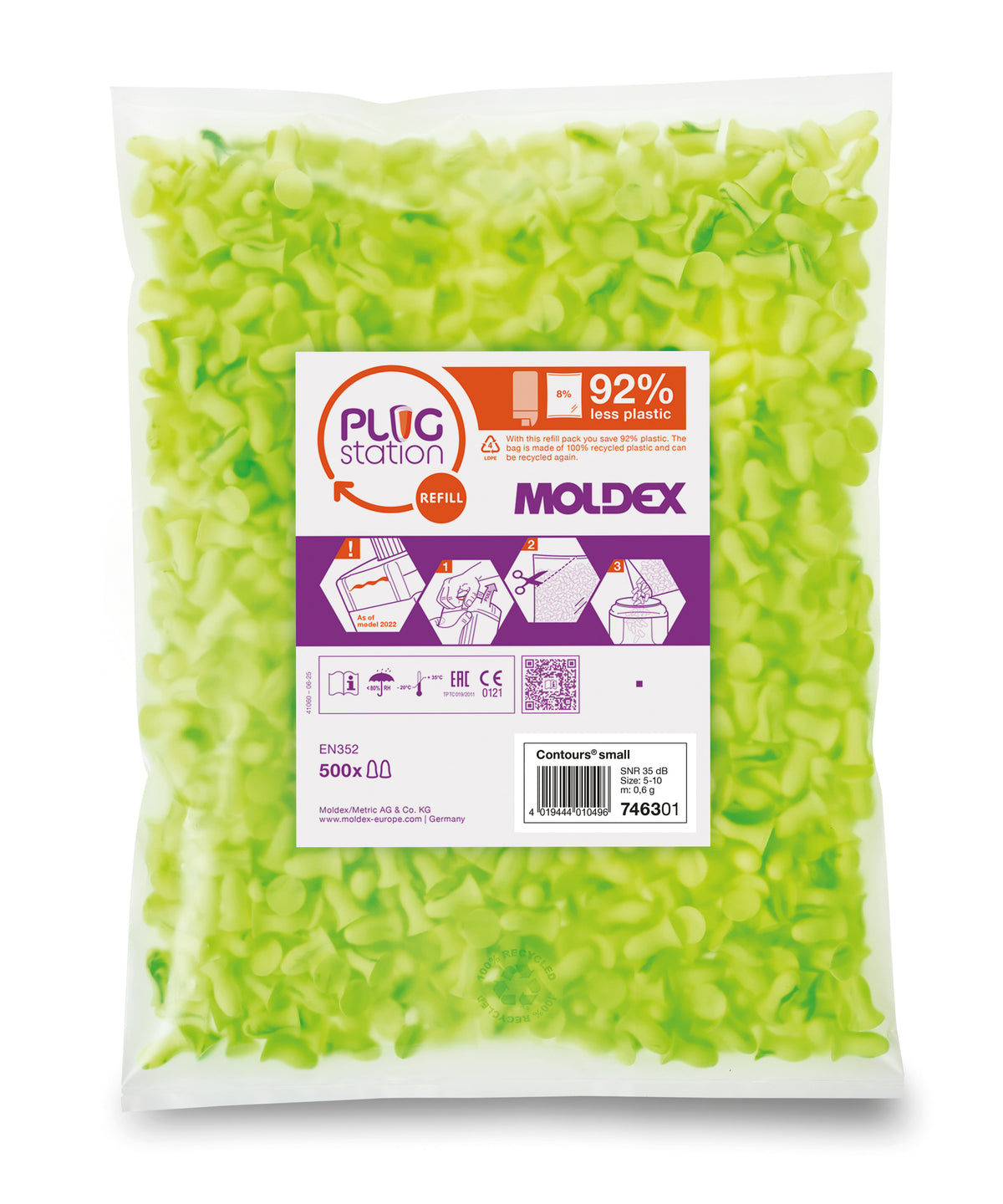 Moldex Gehörschutzstöpsel - Contours small PS 500 Paar - Nachfüllpackung