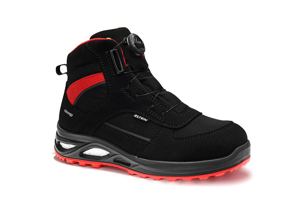 ELTEN HANNAH XXTL BOA® black-red Mid ESD S3S – Damen-Sicherheitsstiefel
