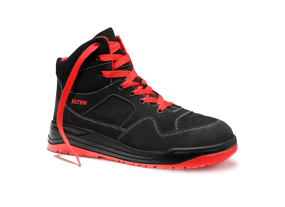 ELTEN MAVERICK black-red Mid ESD S3S – Sicherheitsschnürstiefel
