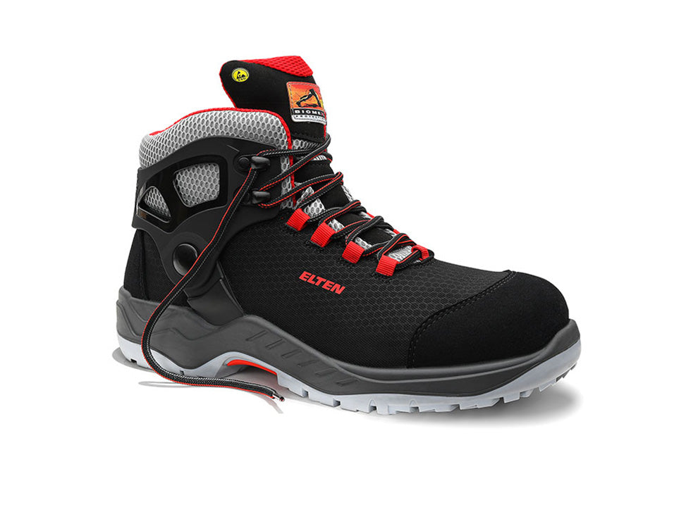 ELTEN ARTURO black-red Mid ESD S3S – Sicherheitsschnürstiefel