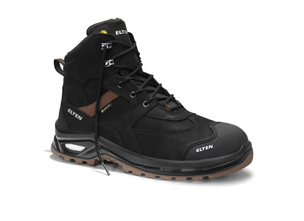 ELTEN ROBSON XXP Pro GTX® black-brown Mid ESD S3S WR – Sicherheitsschnürstiefel