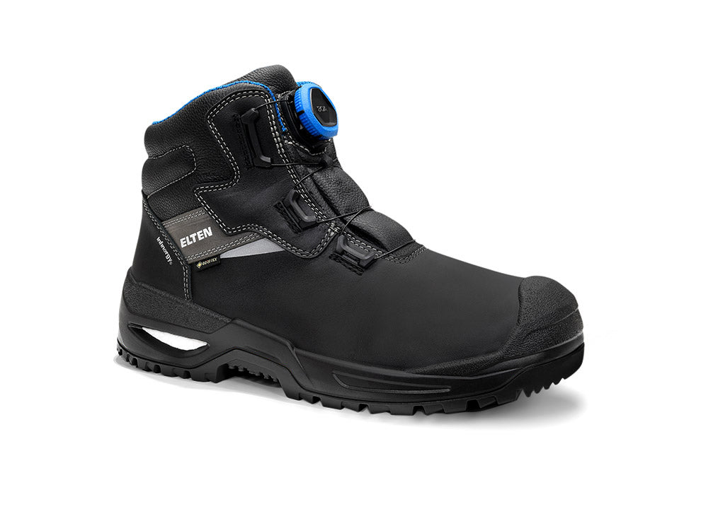 ELTEN STEFANO XXSG BOA® GTX® black-blue Mid ESD S3S WR – Sicherheitsstiefel