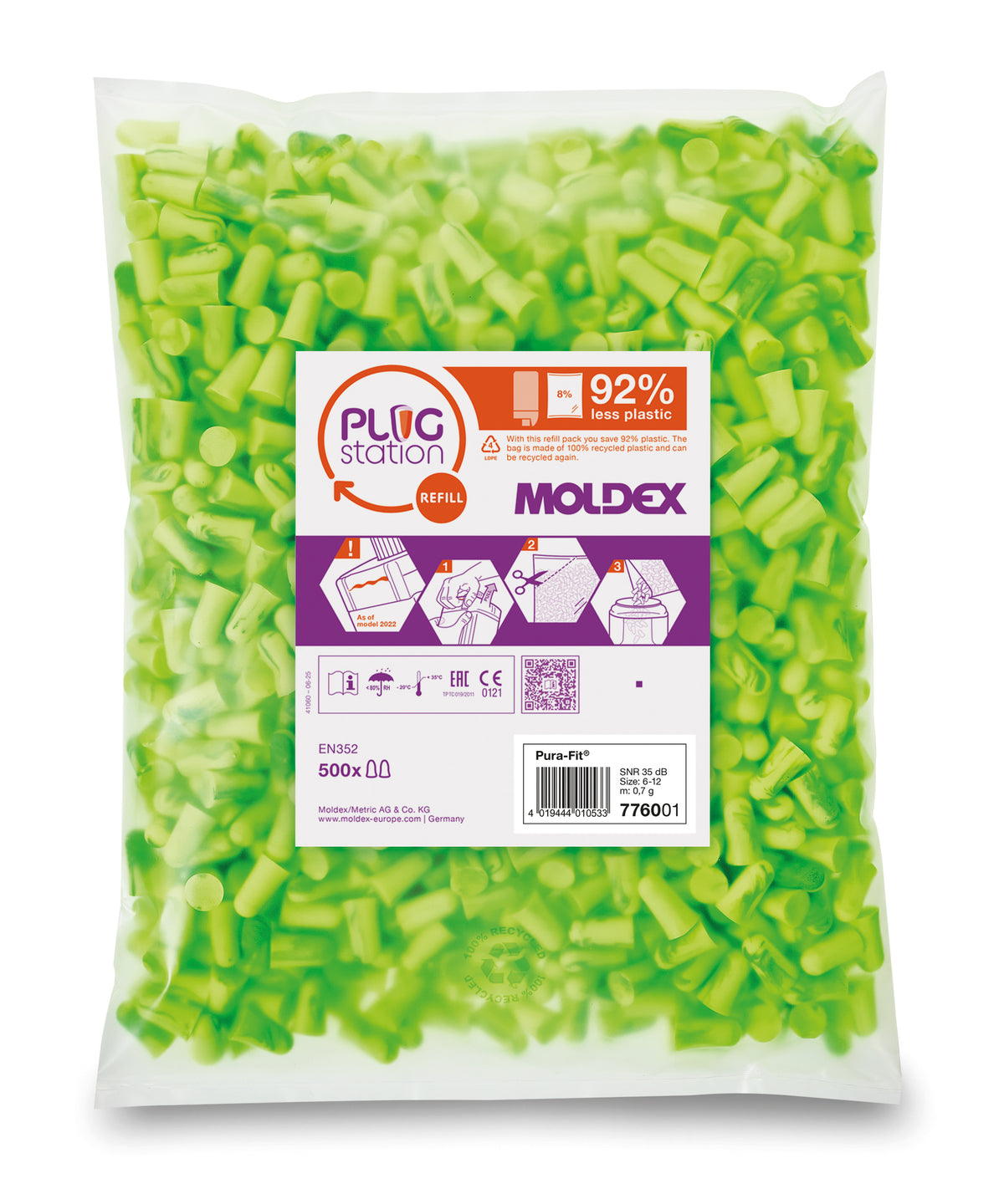 Moldex Gehörschutzstöpsel - Pura Fit PS 500 Paar - Nachfüllpackung