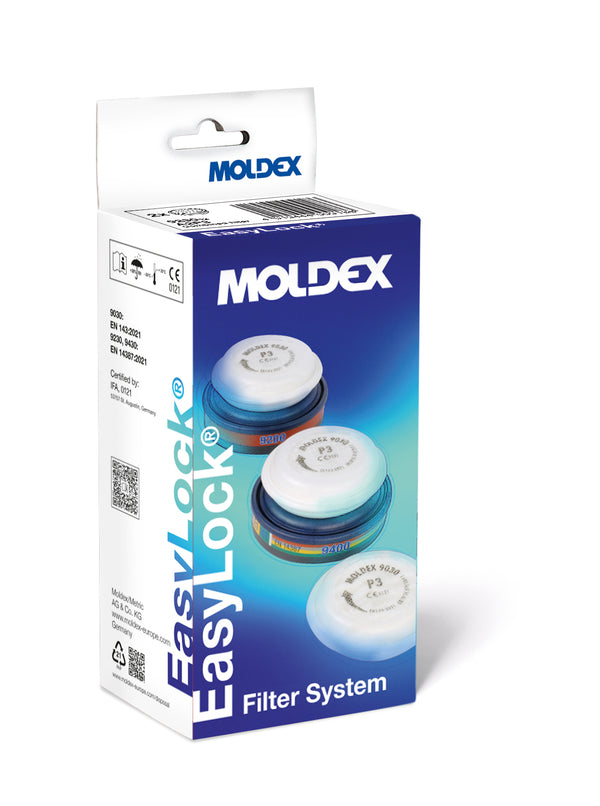 Moldex Kombifilter A2 P3 in Blisterverpackung, für Serie 7000 + 9000, EasyLock® organische Gase und Partikel  in Blisterverpackung (2 Stück)