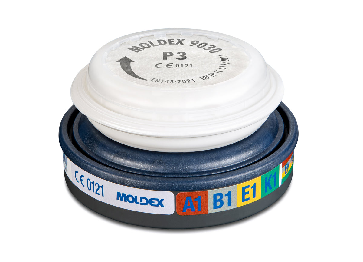 Moldex Kombifilter A1B1E1K1 P3, für Serie 7000 + 9000, EasyLock®, organische Gase, anorganische Gase, Saure Gase, Ammoniak und Partikel