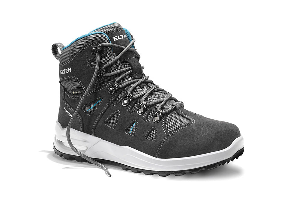 ELTEN ENYA XXF GTX® grey-turquoise Mid ESD O2 WR – Berufsstiefel