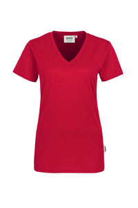 HAKRO Damen V-Shirt Classic 126 rot