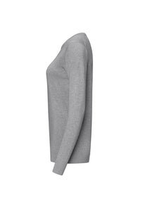 HAKRO Damen Pullover Premium-Baumwolle 135 grau meliert