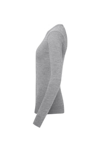 HAKRO Damen Pullover Merino-Wolle 146 grau meliert