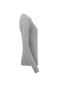 HAKRO Damen Pullover Merino-Wolle 146 grau meliert