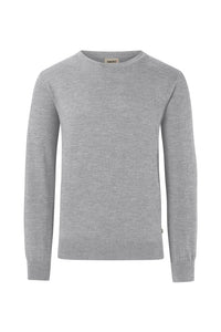 HAKRO Pullover Merino-Wolle 156 grau meliert