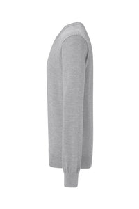 HAKRO Pullover Merino-Wolle 156 grau meliert