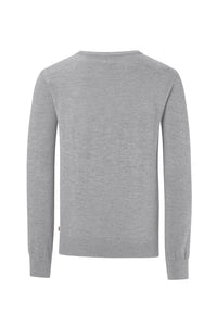 HAKRO Pullover Merino-Wolle 156 grau meliert
