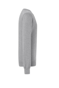 HAKRO Pullover Merino-Wolle 156 grau meliert