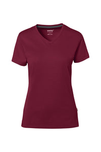 HAKRO COTTON TEC® Damen V-Shirt 169 weinrot
