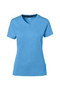 HAKRO COTTON TEC® Damen V-Shirt 169 malibublau