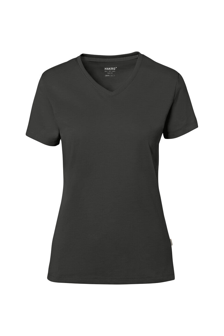 HAKRO COTTON TEC® Damen V-Shirt 169 karbongrau