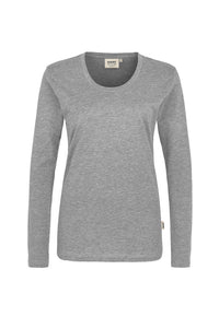 HAKRO Damen Longsleeve Classic 178 grau meliert