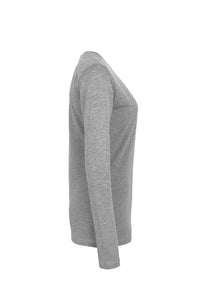 HAKRO Damen Longsleeve Classic 178 grau meliert