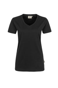 HAKRO Damen V-Shirt MIKRALINAR® 181 schwarz
