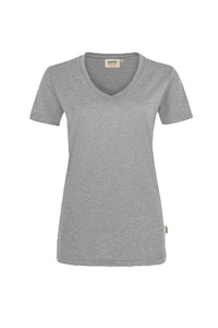 HAKRO Damen V-Shirt MIKRALINAR® 181 grau meliert