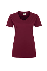 HAKRO Damen V-Shirt MIKRALINAR® 181 weinrot