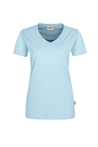 HAKRO Damen V-Shirt MIKRALINAR® 181 eisblau