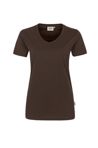HAKRO Damen V-Shirt MIKRALINAR® 181 schokolade